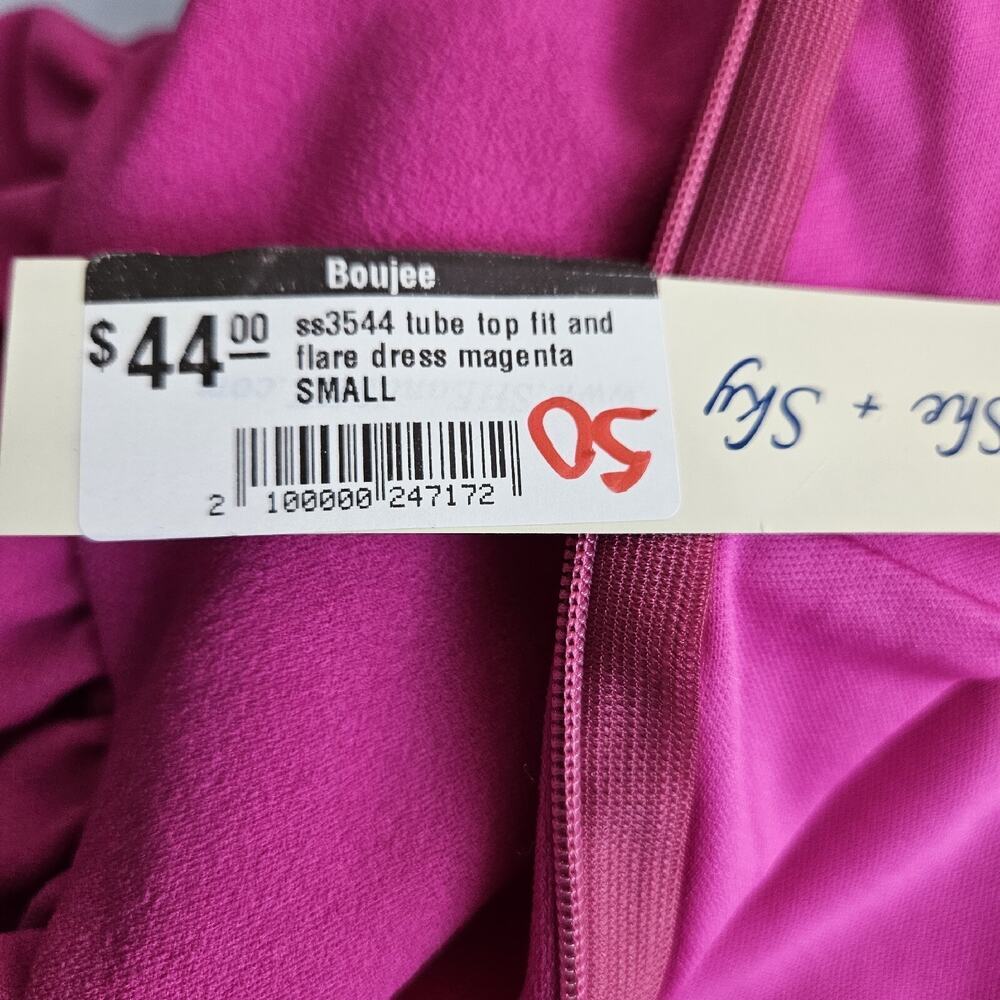 She + Sky Women’s Dress Sz. Small Hop Pink Strapless NWT Lined Barbie Worthy - Picture 7 of 10